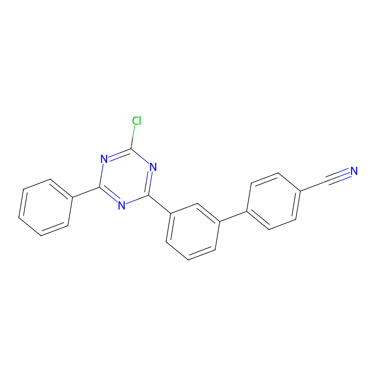 3'-(4-Chloro-6-phenyl-1,3,5-triazin-2-yl)-[1,1'-biphenyl]-4-carbonitrile molecular structure, CAS 2260561-71-3