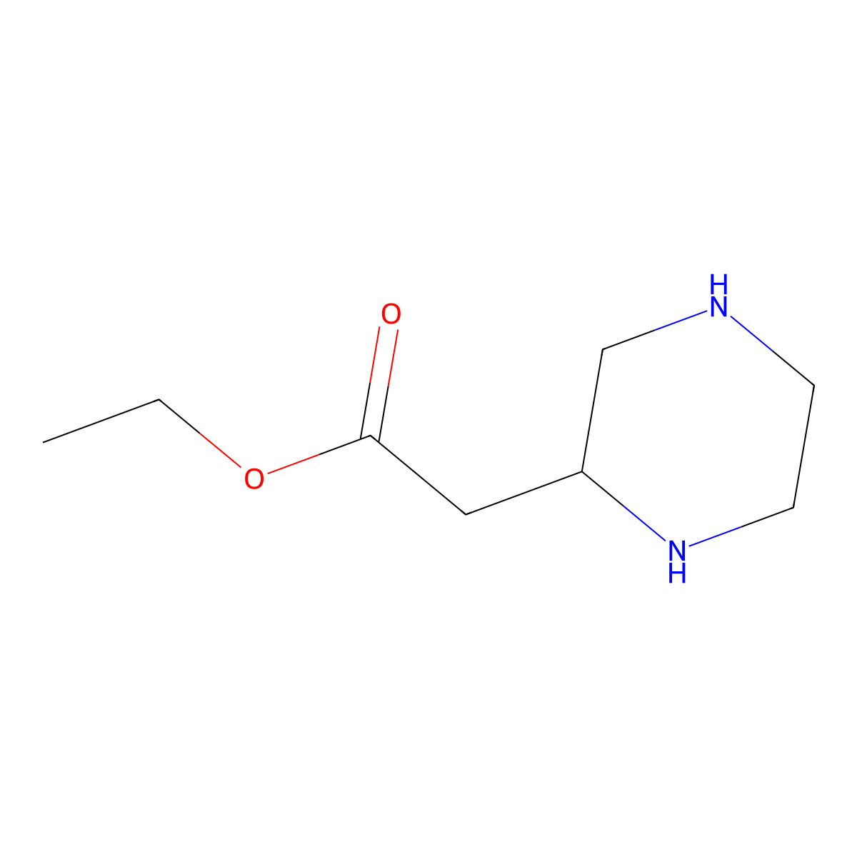 Ethyl 2-(piperazin-2-yl)acetate molecular structure, CAS 226068-82-2