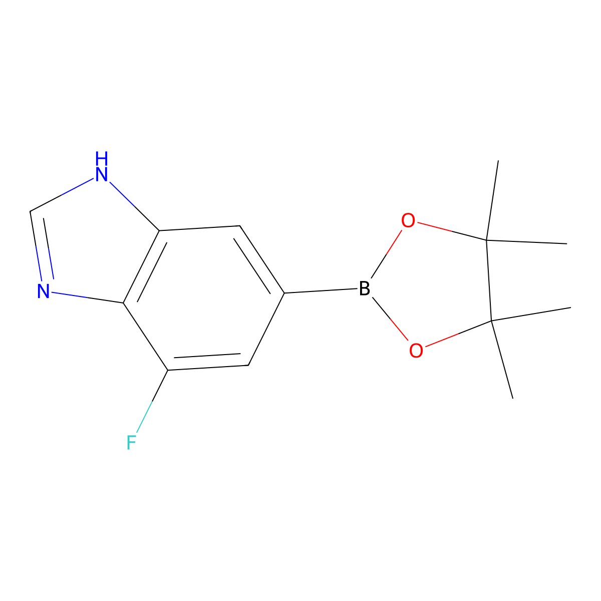 7-fluoro-5-(4,4,5,5-tetramethyl-1,3,2-dioxaborolan-2-yl)-1H-1,3-benzodiazole molecular structure, CAS 2260683-54-1