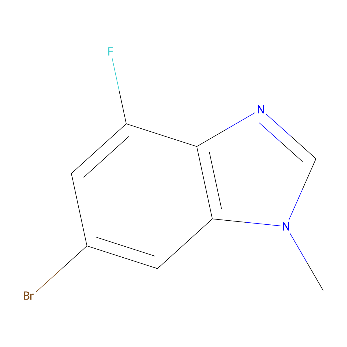 6-Bromo-4-fluoro-1-methyl-1H-benzo[d]imidazole molecular structure, CAS 2260683-78-9