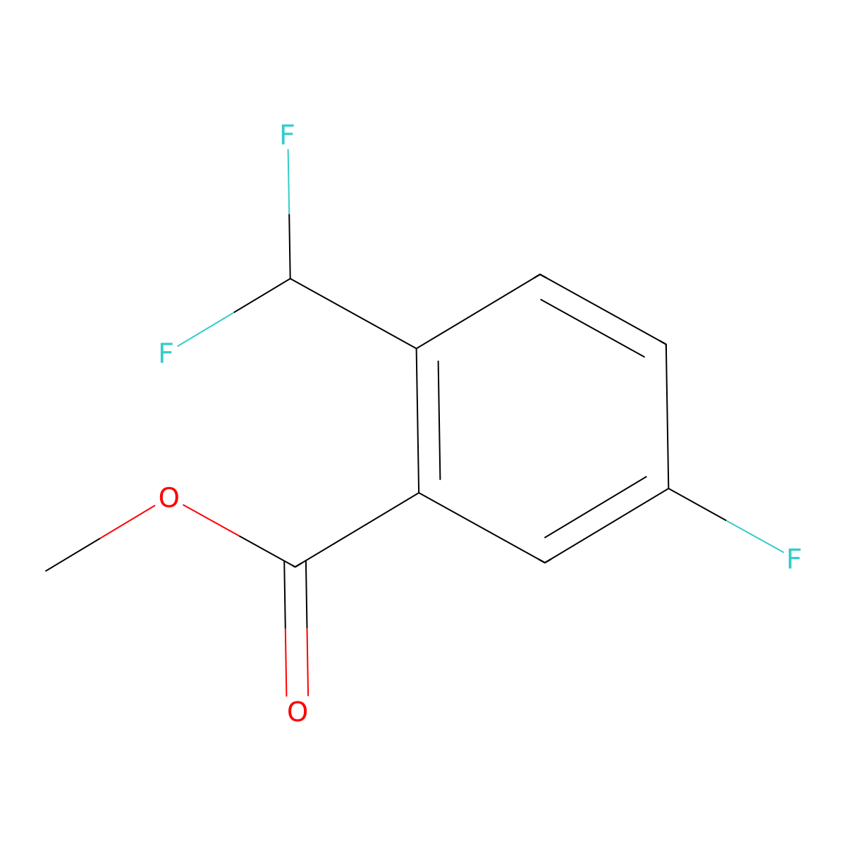 Methyl 2-(difluoromethyl)-5-fluorobenzoate molecular structure, CAS 2260732-59-8