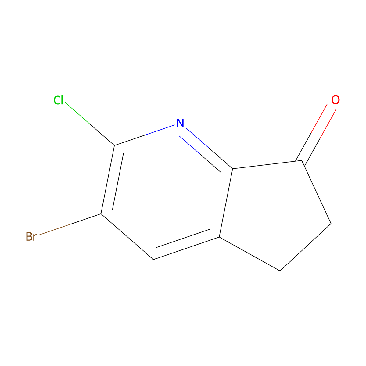 3-bromo-2-chloro-5H,6H,7H-cyclopenta[b]pyridin-7-one molecular structure, CAS 2260762-70-5