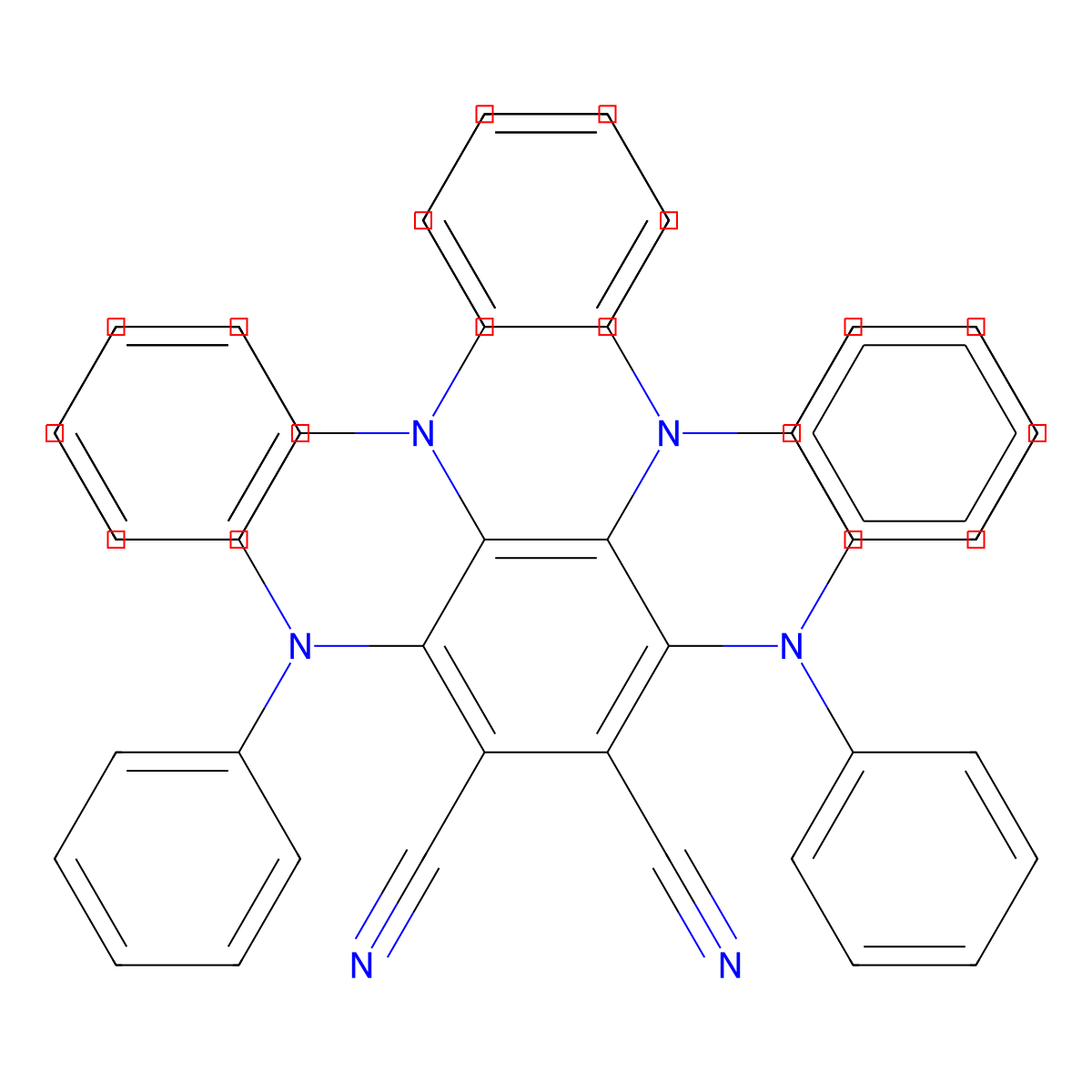3,4,5,6-Tetrakis(diphenylamino)phthalonitrile molecular structure, CAS 2260798-19-2