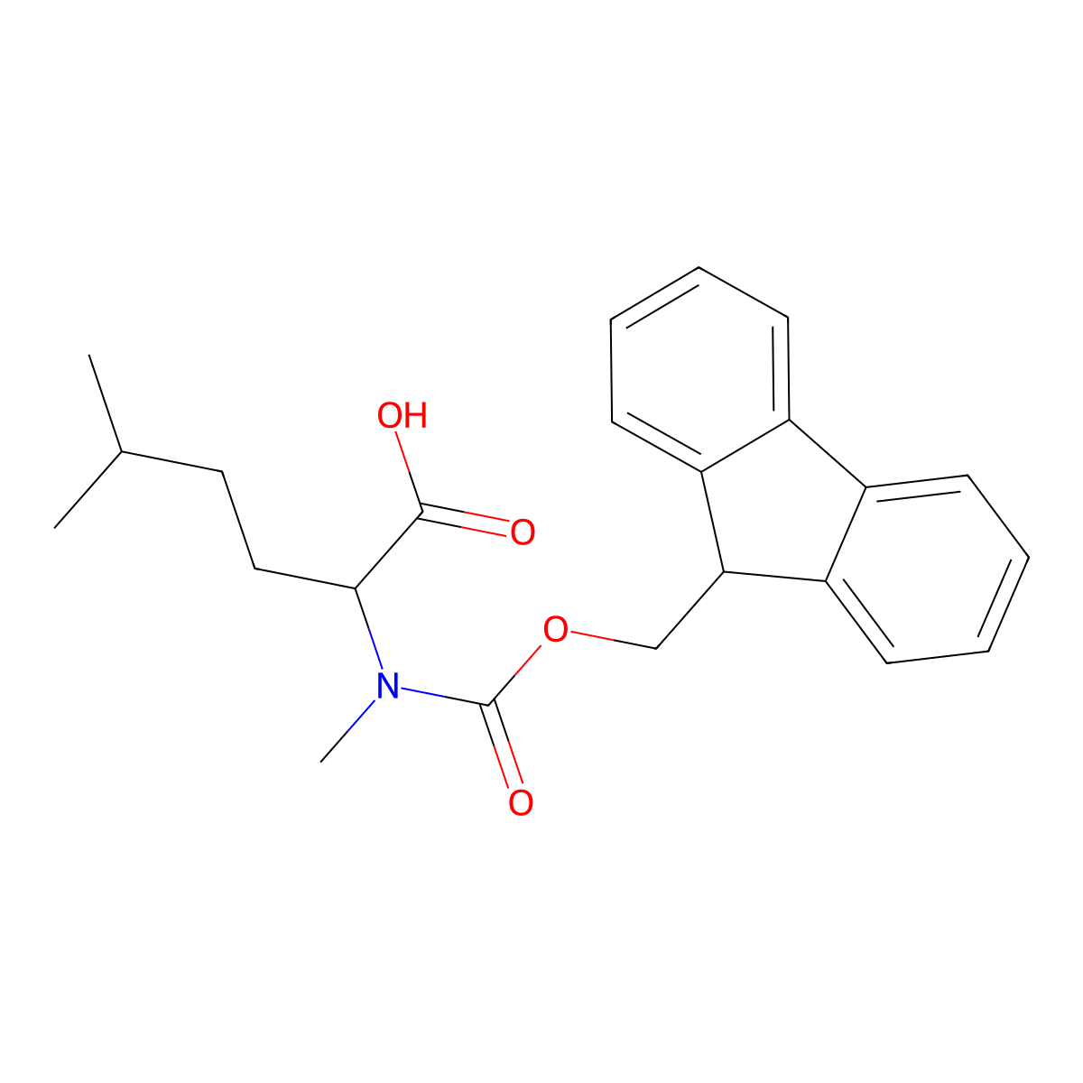 (S)-2-(N-Fmoc-N-methyl-amino)-5-methylhexanoic acid molecular structure, CAS 2260800-15-3