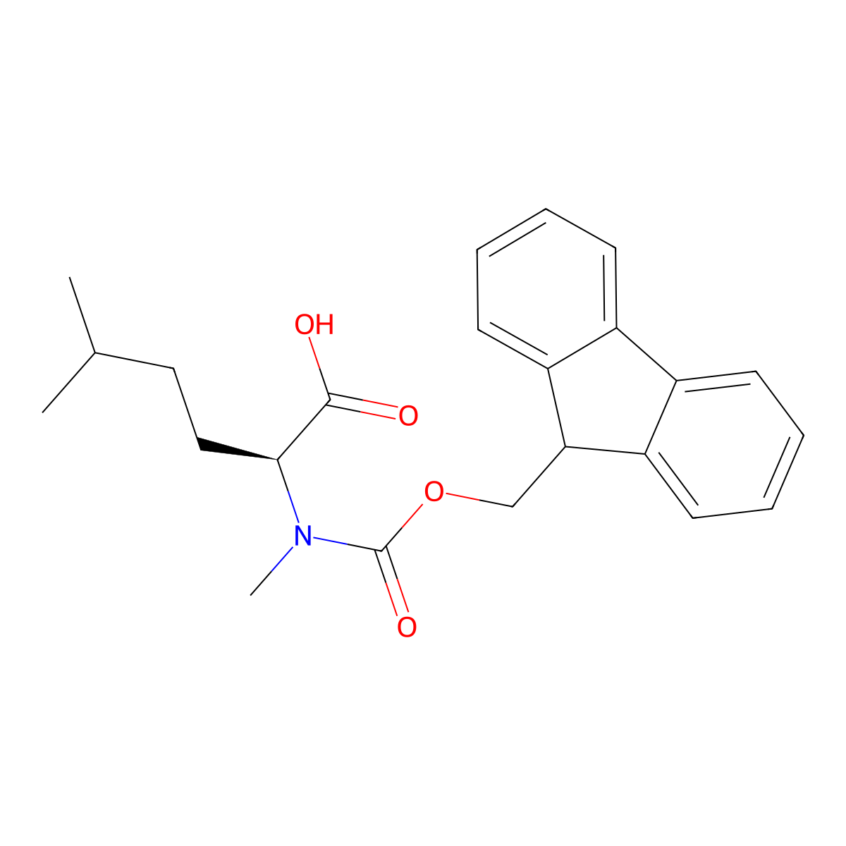 (S)-2-(N-Fmoc-N-methyl-amino)-5-methylhexanoic acid molecular structure, CAS 2260800-15-3