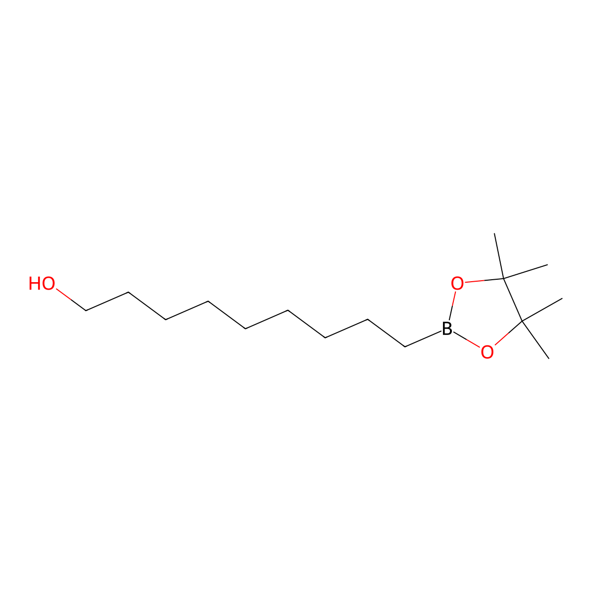 9-(Tetramethyl-1,3,2-dioxaborolan-2-yl)nonan-1-ol molecular structure, CAS 2260814-09-1