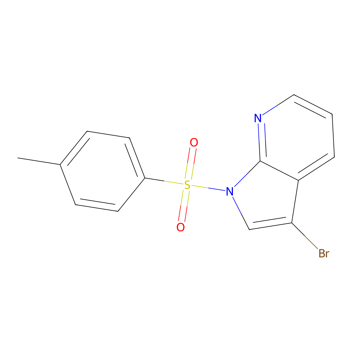 3-Bromo-1-((4-methylphenyl)sulfonyl)-1H-pyrrolo(2,3-b)pyridine molecular structure, CAS 226085-18-3