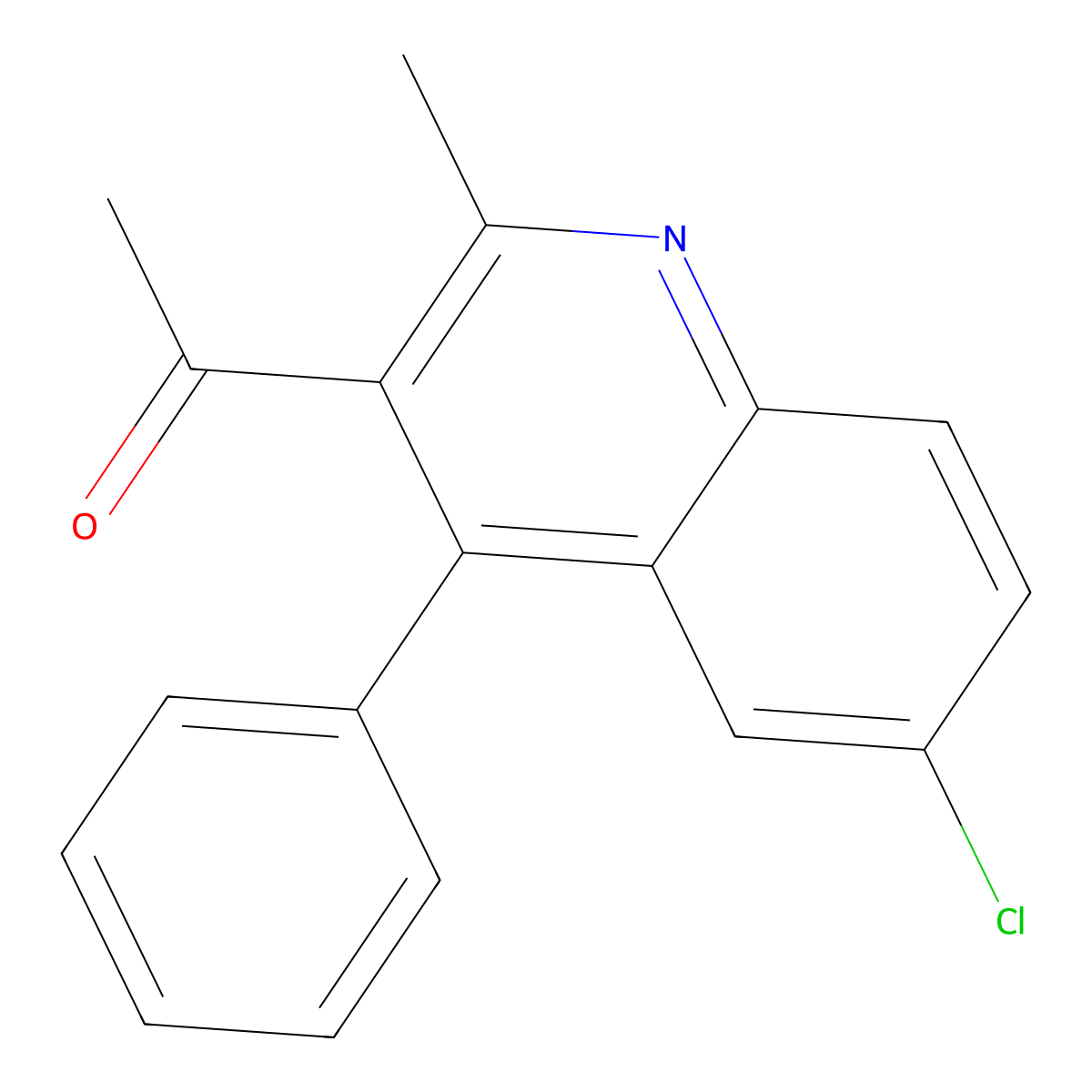 1-(6-Chloro-2-methyl-4-phenylquinolin-3-yl)ethanone molecular structure, CAS 22609-02-5