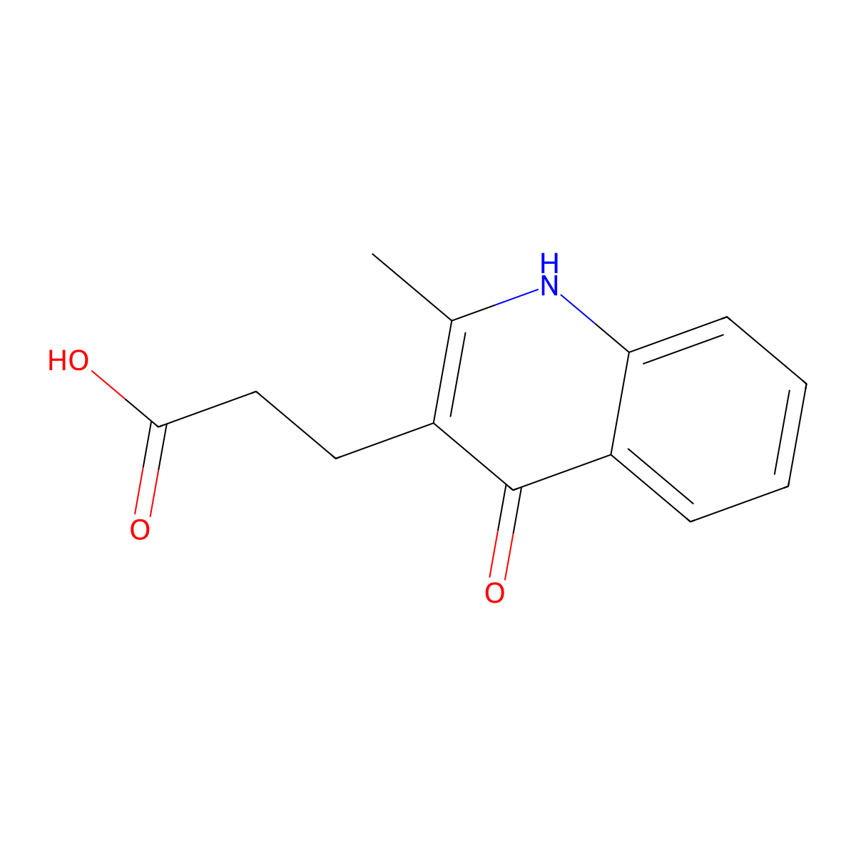 3-(4-Hydroxy-2-methyl-quinolin-3-yl)-propionic acid molecular structure, CAS 22609-25-2