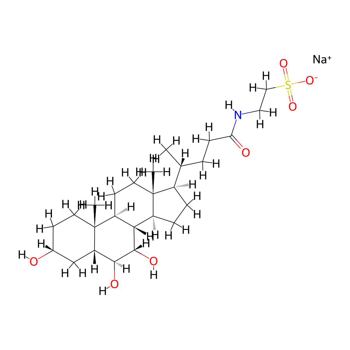 Tauro-alpha-muricholic acid sodium salt molecular structure, CAS 2260905-08-4