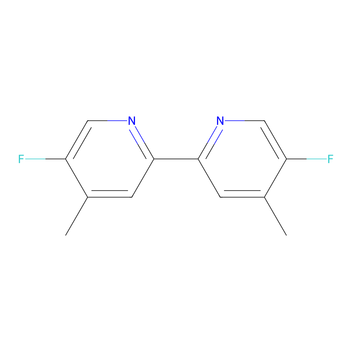 5,5'-Difluoro-4,4'-dimethyl-2,2'-bipyridine molecular structure, CAS 2260917-42-6