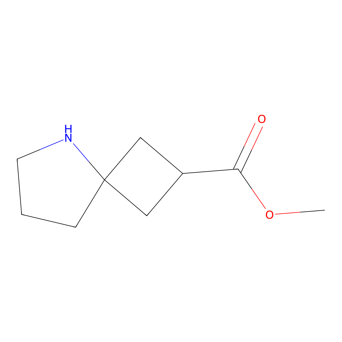 Methyl (2r,4s)-5-azaspiro[3.4]octane-2-carboxylate molecular structure, CAS 2260917-57-3