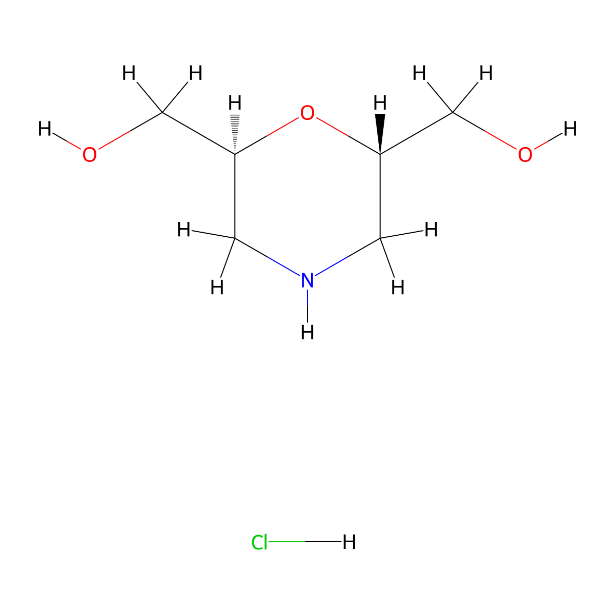 ((2S,6S)-6-(hydroxymethyl)morpholin-2-yl)methanol hydrochloride molecular structure, CAS 2260917-59-5