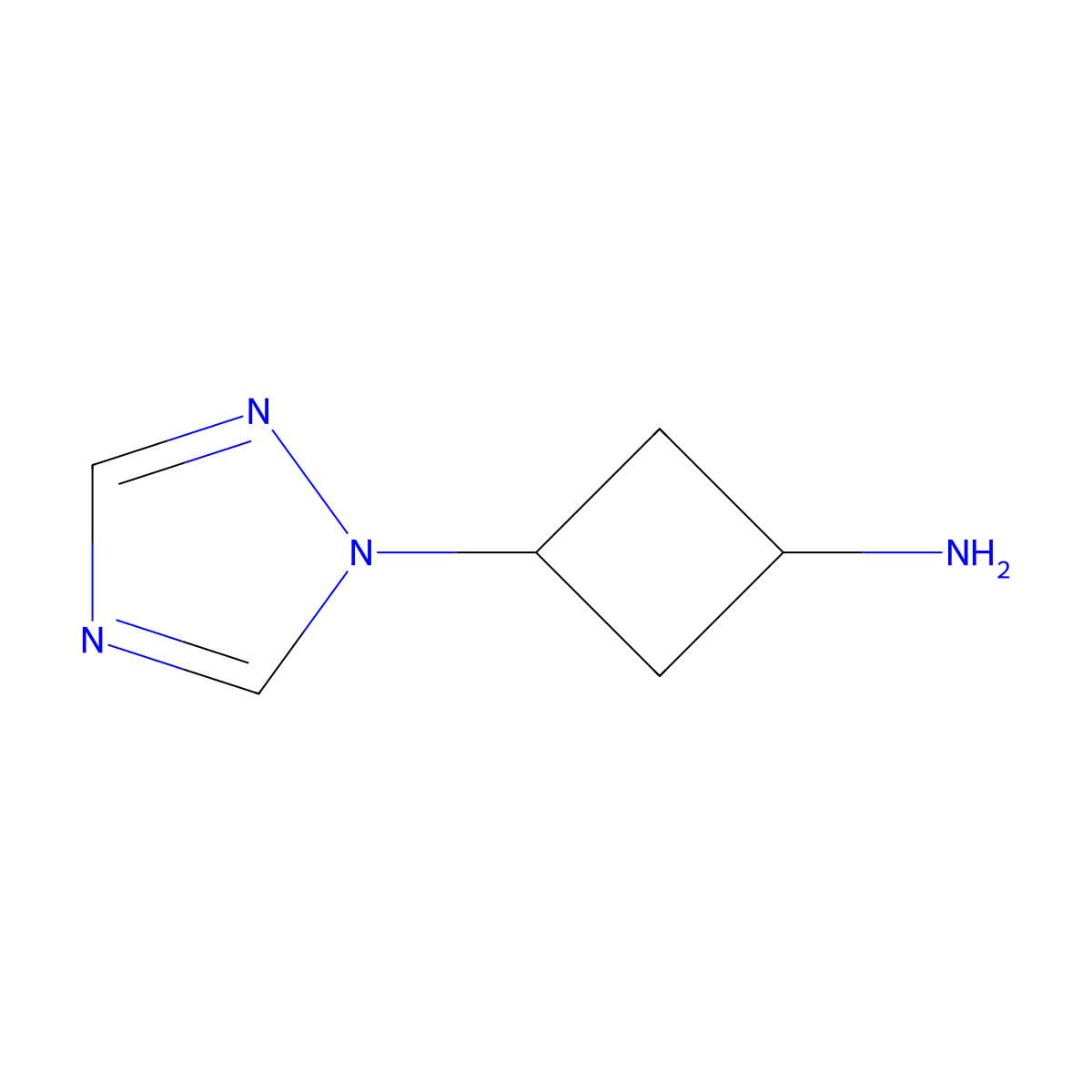 3-(1H-1,2,4-triazol-1-yl)cyclobutan-1-amine molecular structure, CAS 2260917-60-8