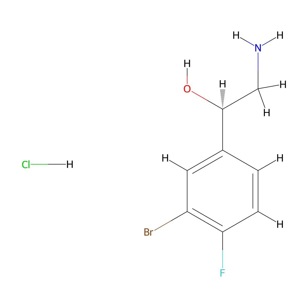 (1R)-2-amino-1-(3-bromo-4-fluorophenyl)ethan-1-ol hydrochloride molecular structure, CAS 2260917-73-3