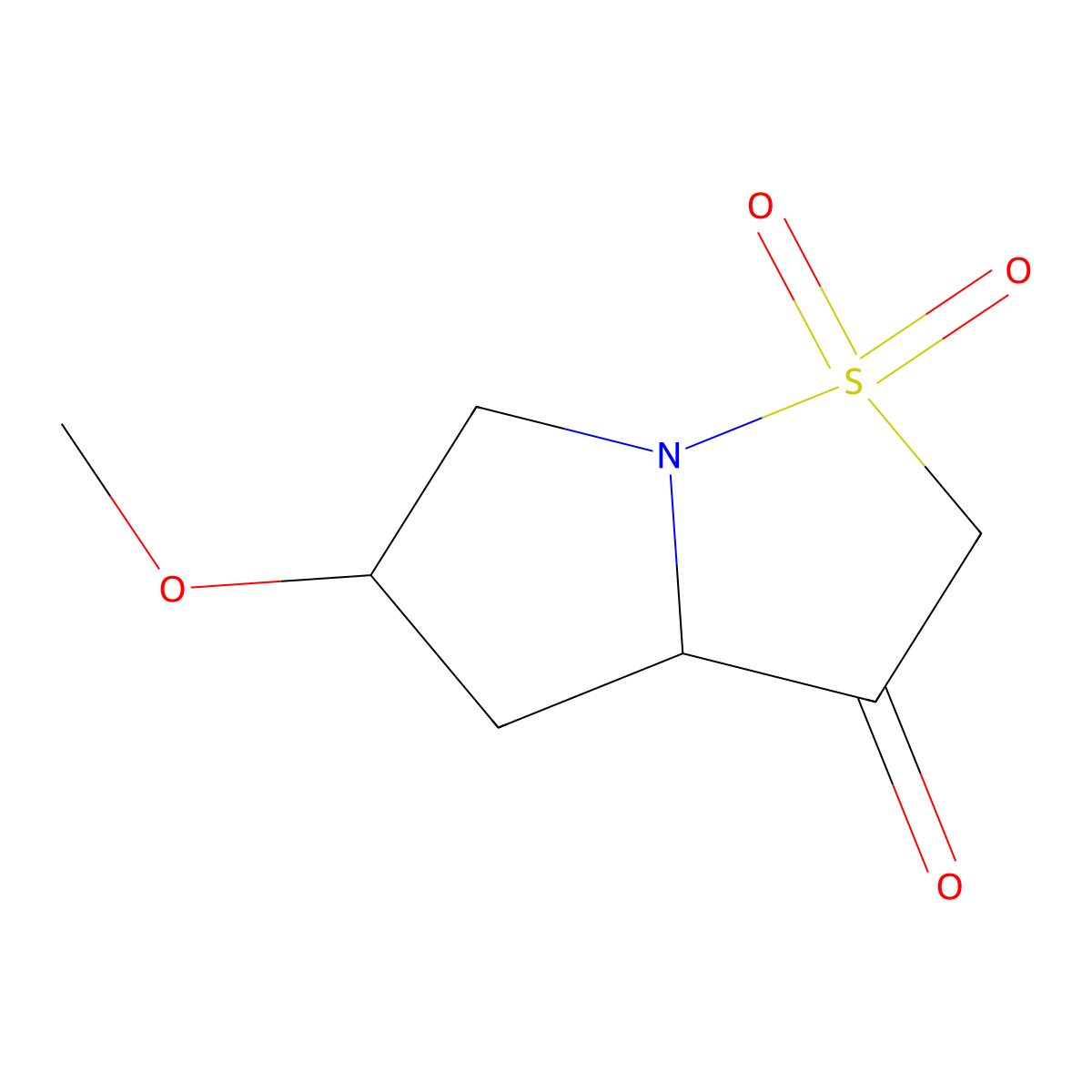 (3aS,5S)-5-methoxy-hexahydro-1lambda6-pyrrolo[1,2-b][1,2]thiazole-1,1,3-trione molecular structure, CAS 2260917-74-4