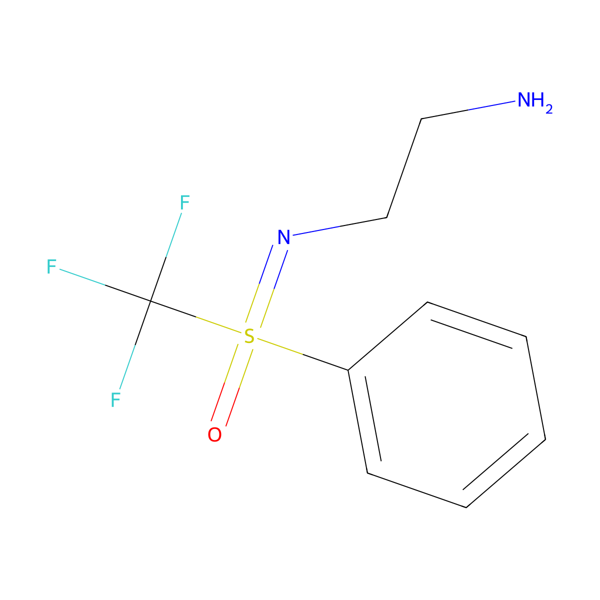 (2-aminoethyl)[(R)-oxo(phenyl)(trifluoromethyl)-lambda6-sulfanylidene]amine molecular structure, CAS 2260917-81-3