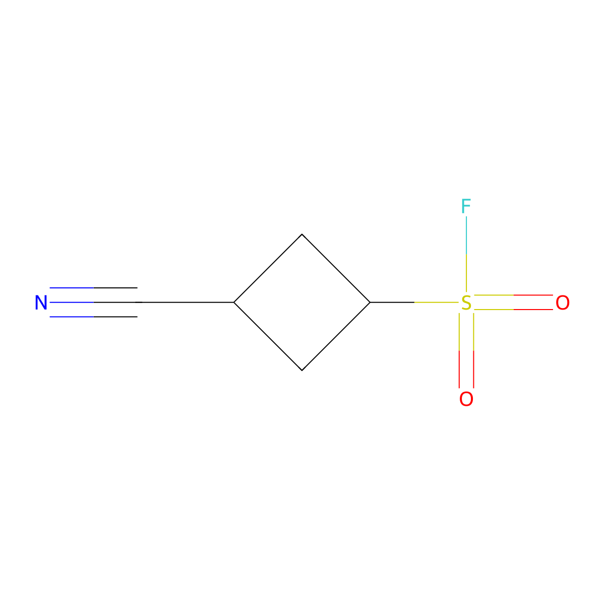 Rac-(1r,3r)-3-cyanocyclobutane-1-sulfonyl fluoride molecular structure, CAS 2260918-03-2