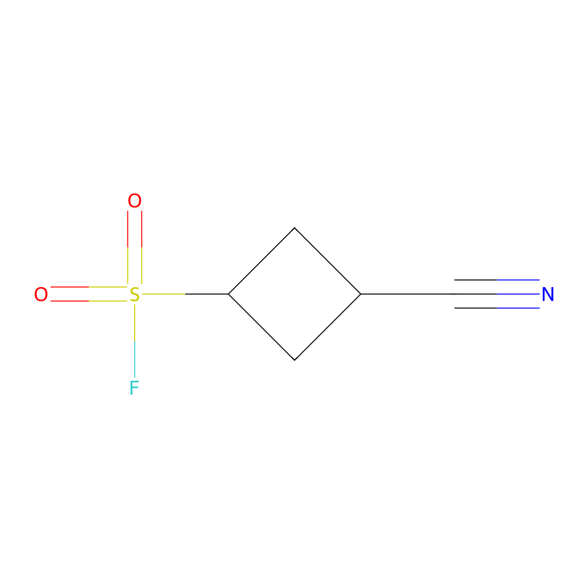 Rac-(1r,3r)-3-cyanocyclobutane-1-sulfonyl fluoride molecular structure, CAS 2260918-03-2