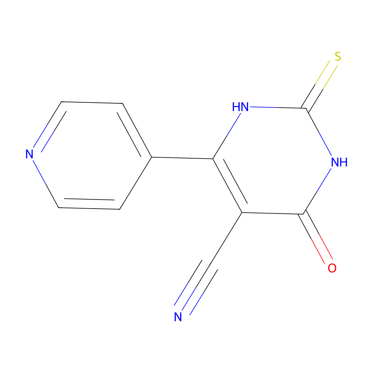 4-Hydroxy-6-(pyridin-4-yl)-2-sulfanylpyrimidine-5-carbonitrile molecular structure, CAS 226092-66-6