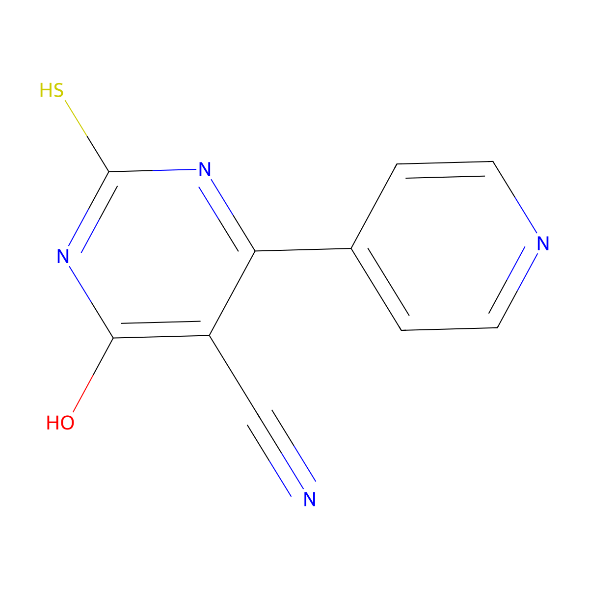 4-Hydroxy-6-(pyridin-4-yl)-2-sulfanylpyrimidine-5-carbonitrile molecular structure, CAS 226092-66-6