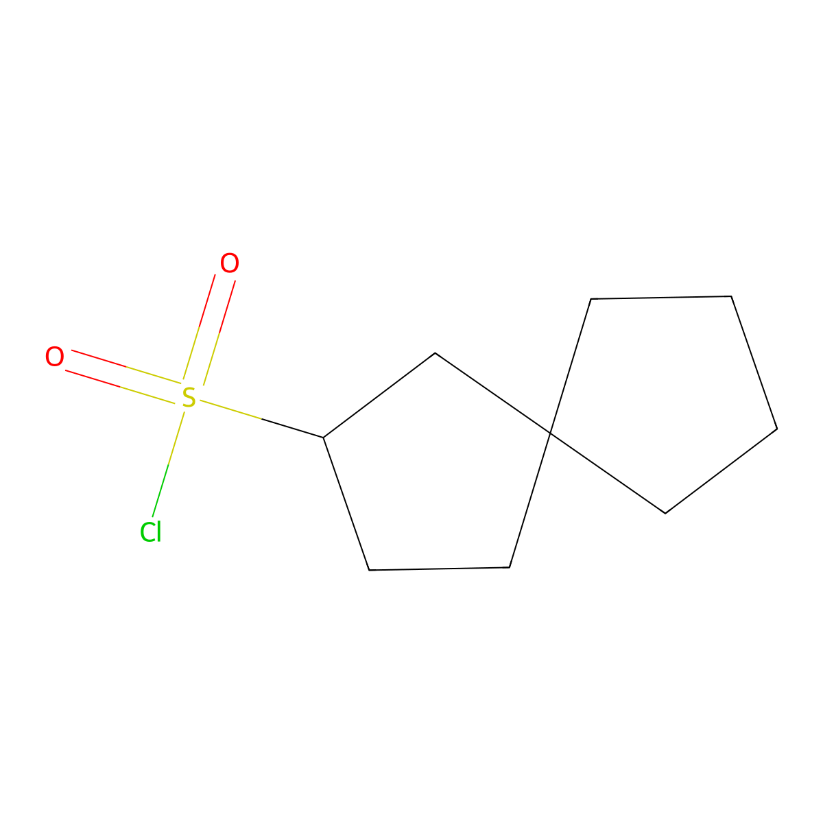 Spiro[4.4]nonane-2-sulfonylchloride molecular structure, CAS 2260930-68-3