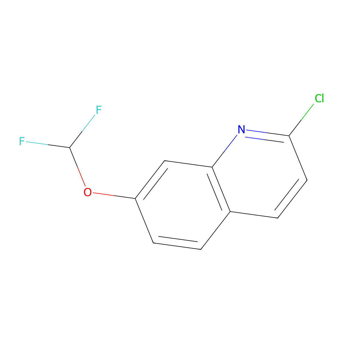 2-Chloro-7-(difluoromethoxy)quinoline molecular structure, CAS 2260930-81-0
