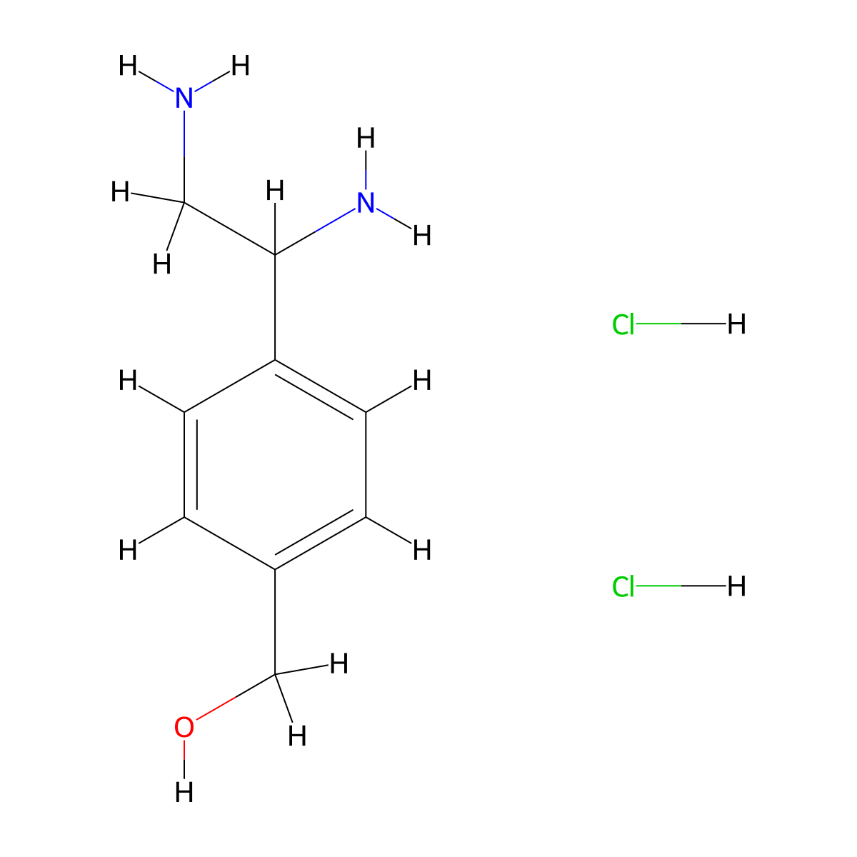 [4-(1,2-Diaminoethyl)phenyl]methanol dihydrochloride molecular structure, CAS 2260930-90-1
