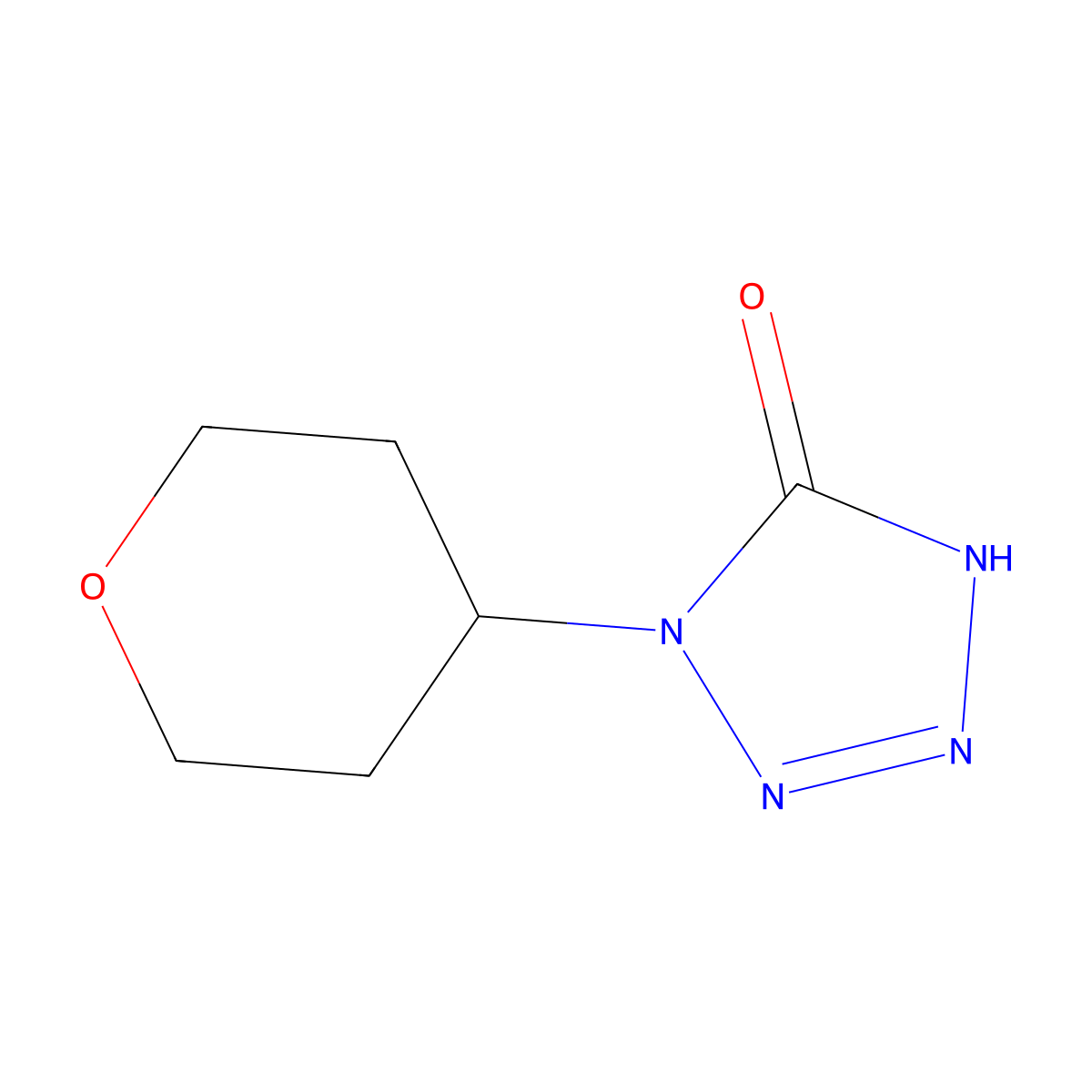 1-(oxan-4-yl)-4,5-dihydro-1H-1,2,3,4-tetrazol-5-one molecular structure, CAS 2260930-98-9