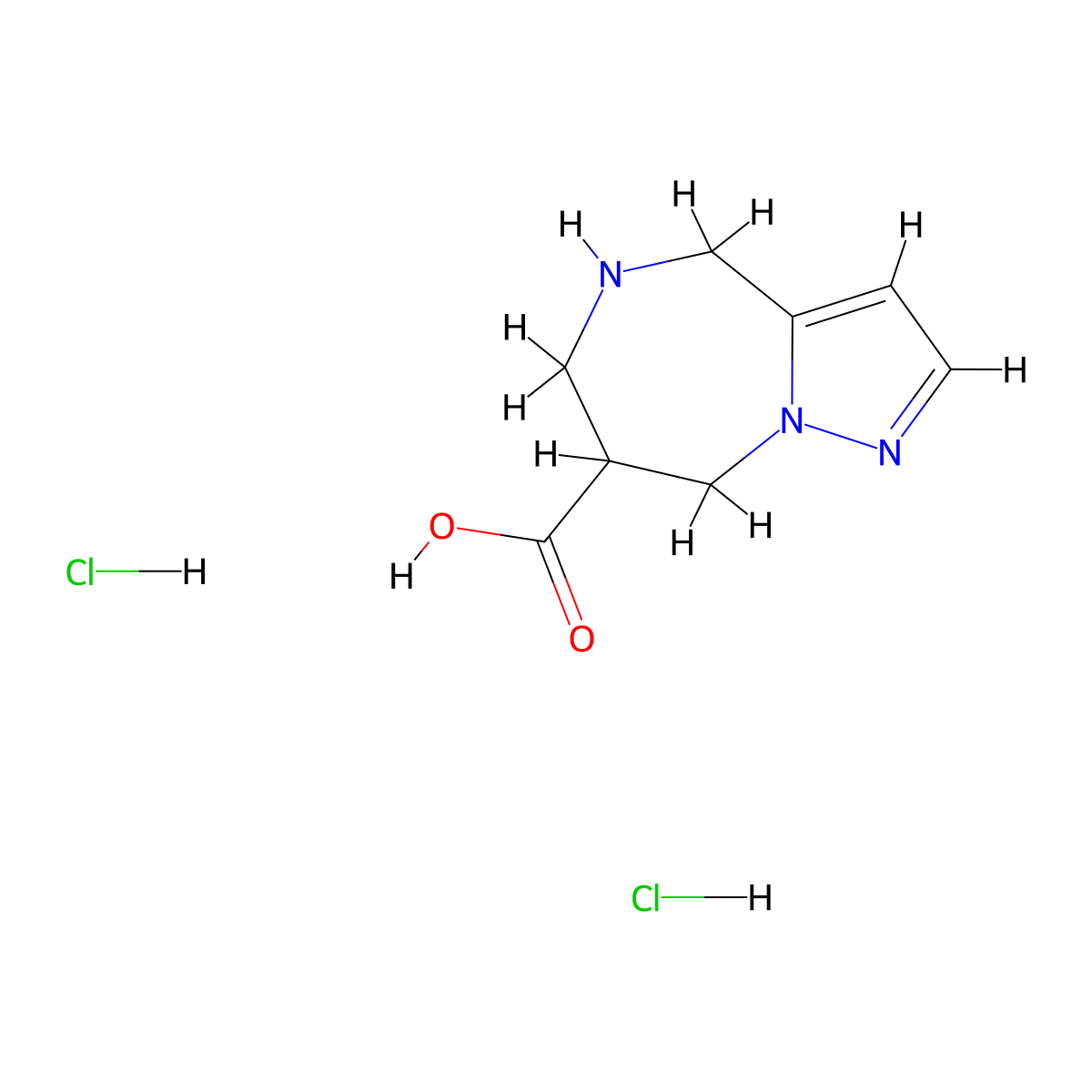 5,6,7,8-Tetrahydro-4H-pyrazolo[1,5-a][1,4]diazepine-7-carboxylic acid dihydrochloride molecular structure, CAS 2260931-03-9