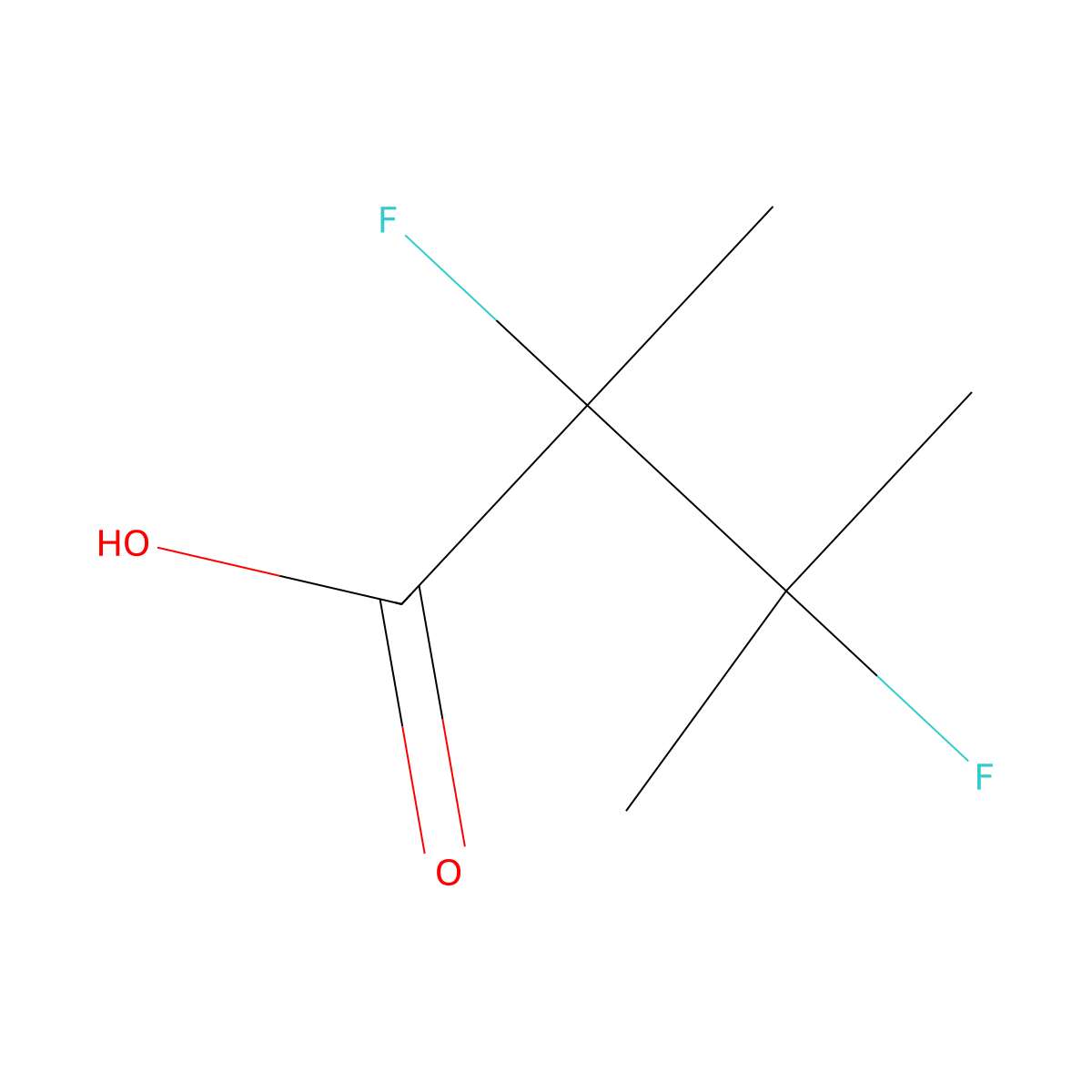 2,3-Difluoro-2,3-dimethylbutanoic acid molecular structure, CAS 2260931-09-5