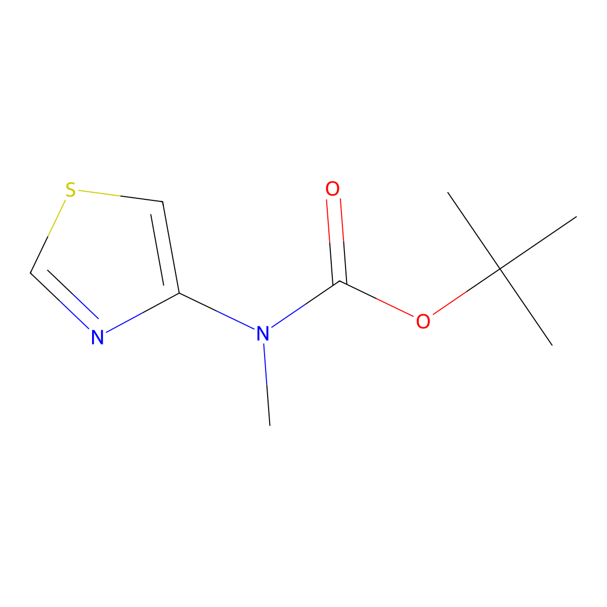tert-butyl N-methyl-N-(1,3-thiazol-4-yl)carbamate molecular structure, CAS 2260931-12-0