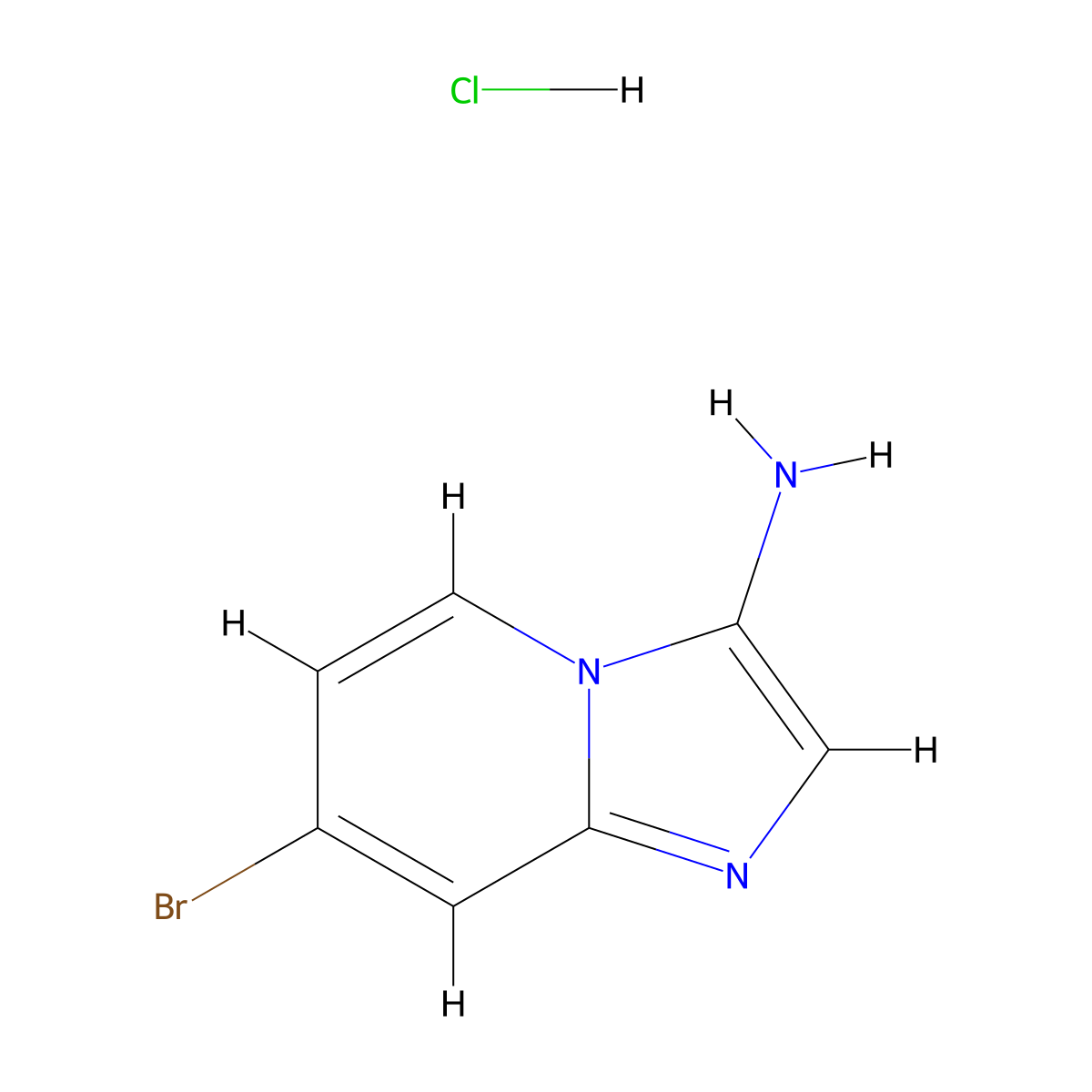 7-Bromoimidazo(1,2-a)pyridin-3-amine hydrochloride molecular structure, CAS 2260931-19-7