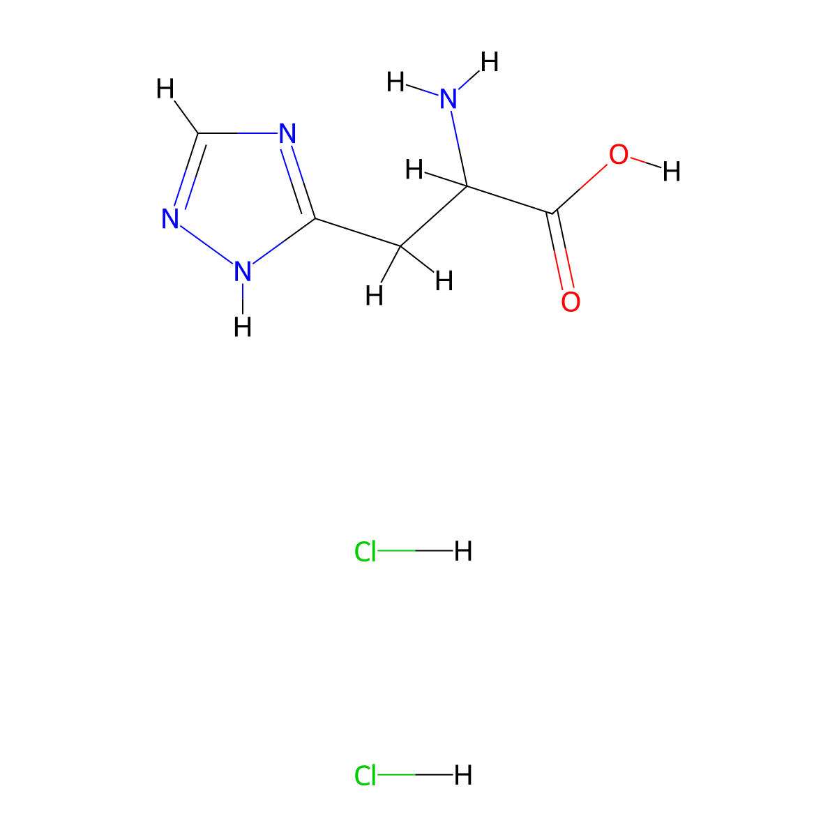 2-amino-3-(1H-1,2,4-triazol-3-yl)propanoic acid dihydrochloride molecular structure, CAS 2260931-22-2