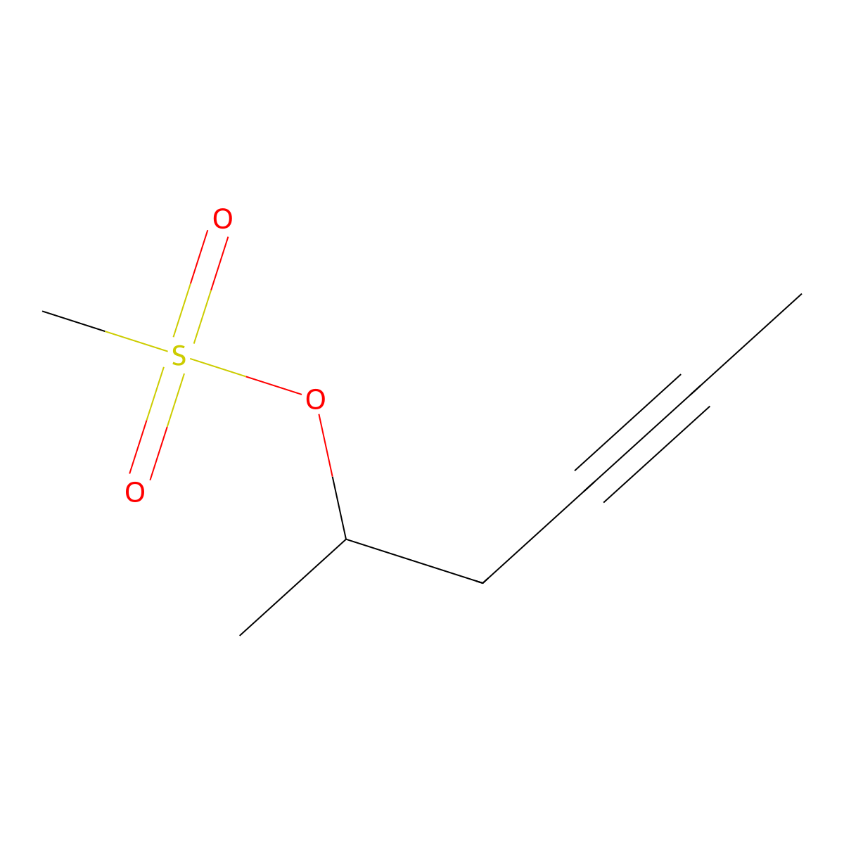Hex-4-yn-2-yl methanesulfonate molecular structure, CAS 2260931-27-7