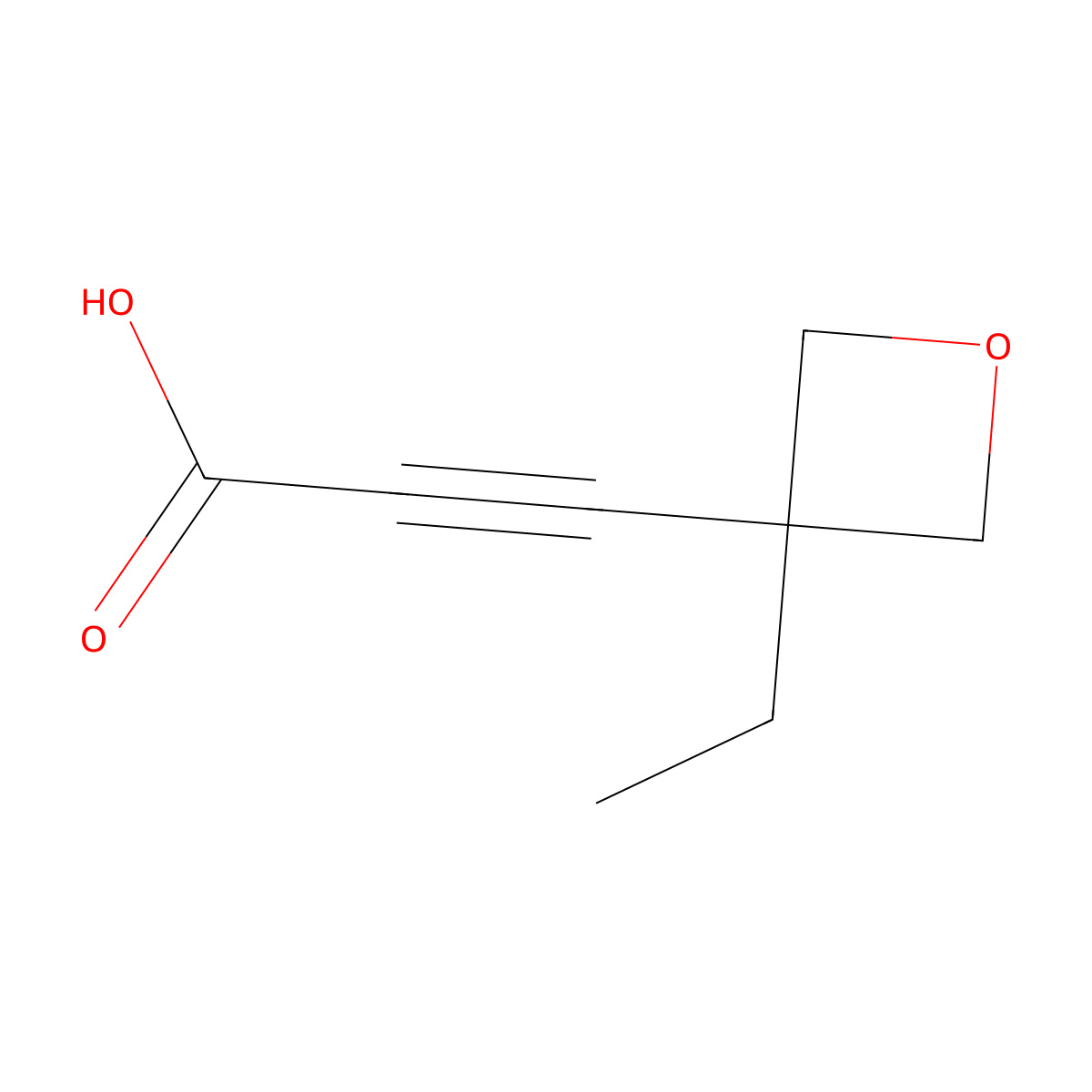 3-(3-Ethyloxetan-3-yl)prop-2-ynoic acid molecular structure, CAS 2260931-31-3