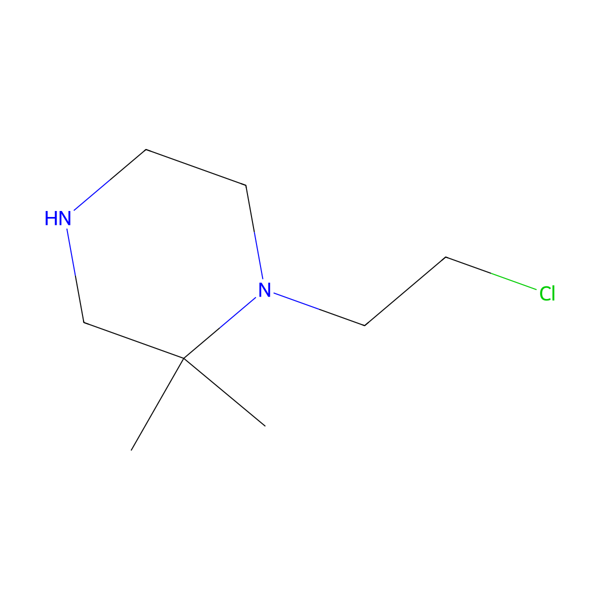 1-(2-Chloroethyl)-2,2-dimethylpiperazine molecular structure, CAS 2260931-33-5