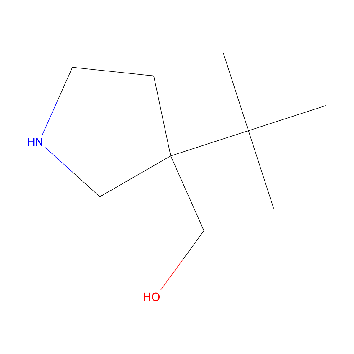 (3-Tert-butylpyrrolidin-3-yl)methanol molecular structure, CAS 2260931-38-0