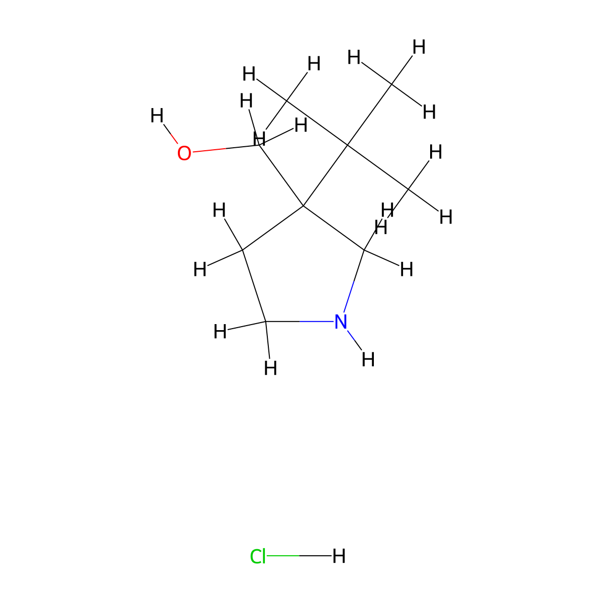 (3-Tert-butylpyrrolidin-3-yl)methanol hydrochloride molecular structure, CAS 2260931-39-1