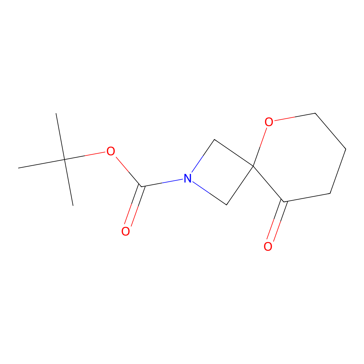 Tert-butyl 9-oxo-5-oxa-2-azaspiro(3.5)nonane-2-carboxylate molecular structure, CAS 2260931-46-0