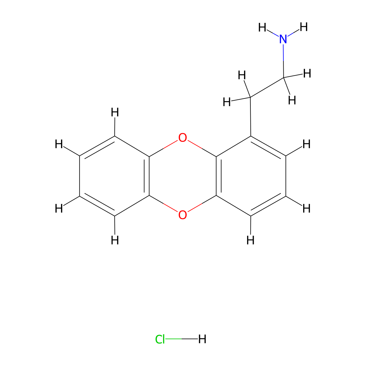 2-(Oxanthren-1-yl)ethan-1-amine hydrochloride molecular structure, CAS 2260931-57-3