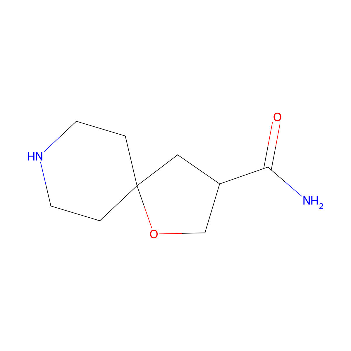 1-Oxa-8-azaspiro[4.5]decane-3-carboxamide molecular structure, CAS 2260931-67-5