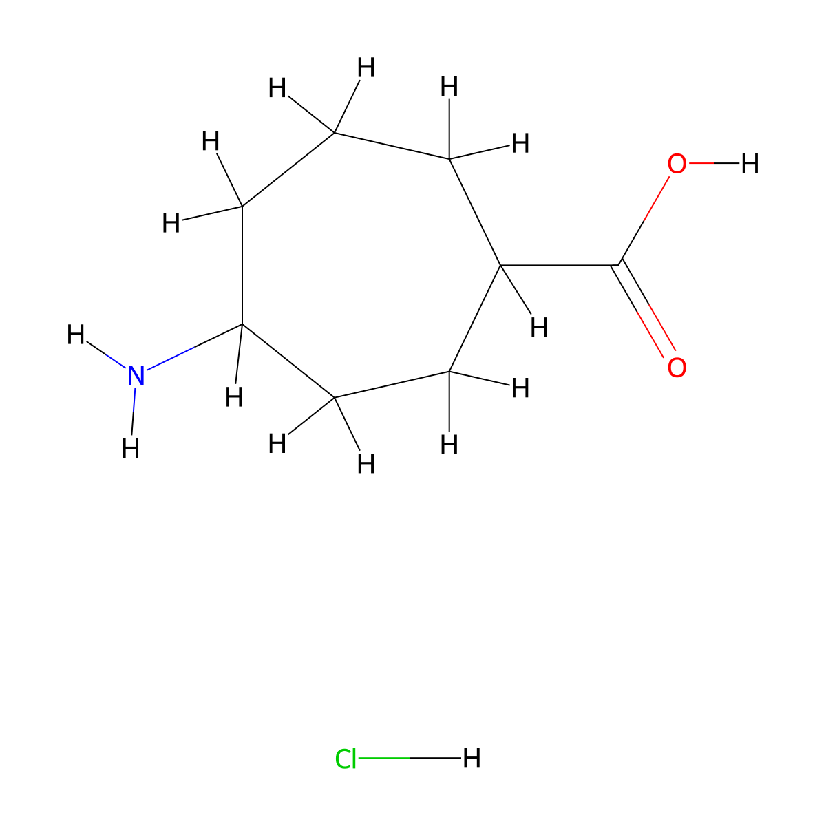 4-Aminocycloheptane-1-carboxylic acid hydrochloride molecular structure, CAS 2260931-71-1