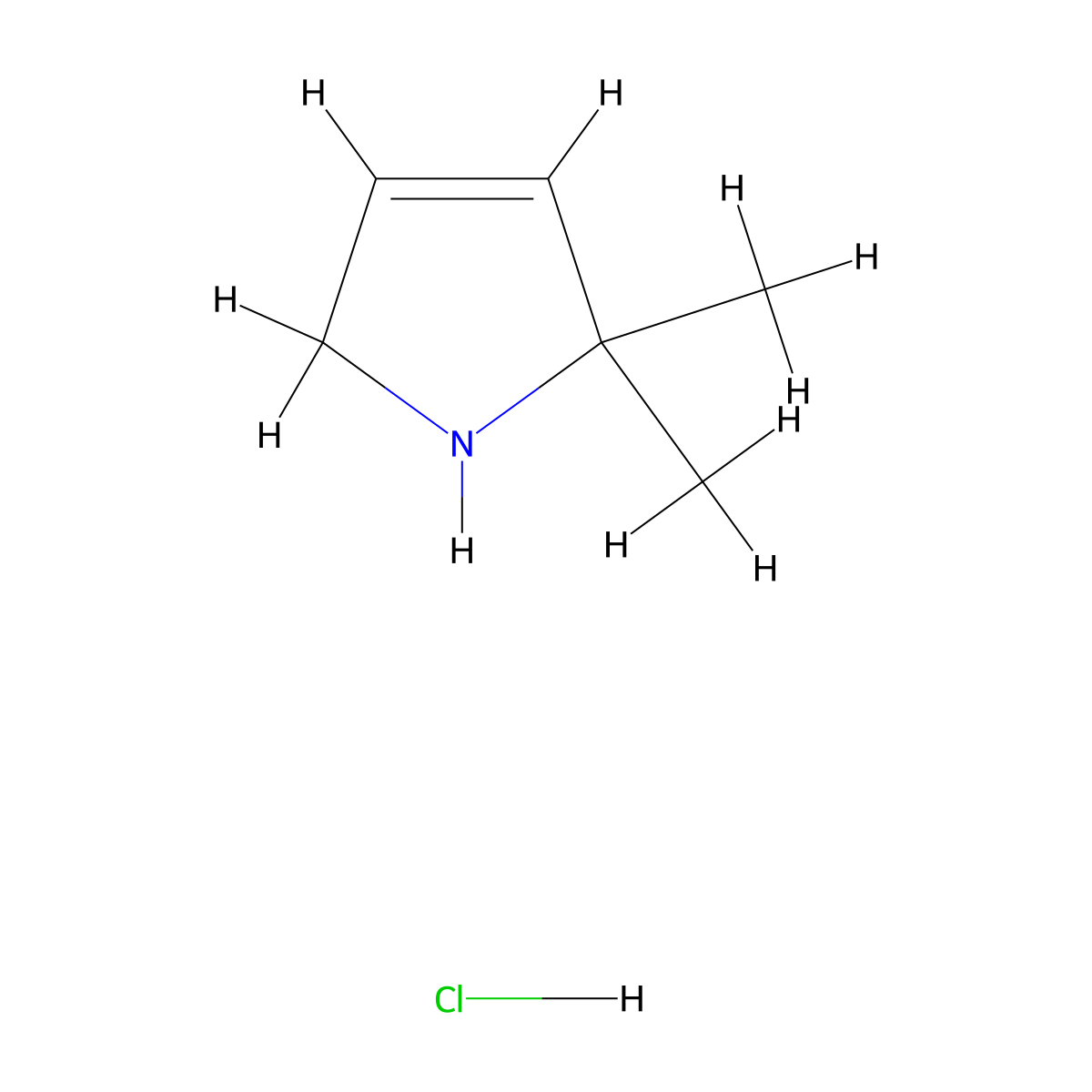 2,2-dimethyl-2,5-dihydro-1H-pyrrole hydrochloride molecular structure, CAS 2260931-73-3