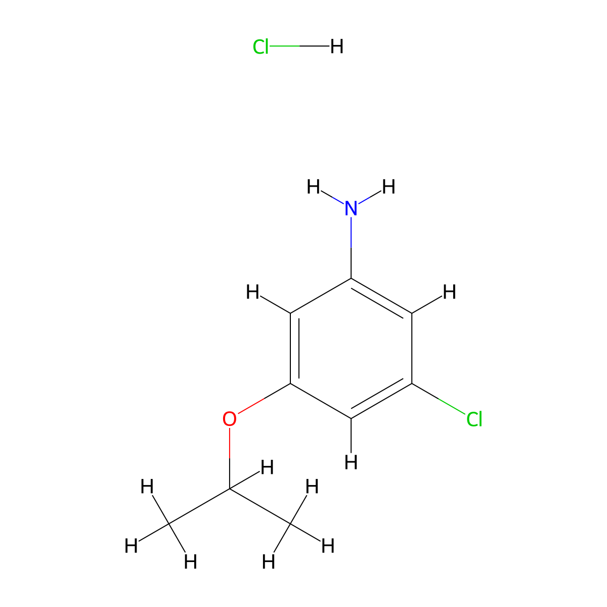 3-Chloro-5-(propan-2-yloxy)aniline hydrochloride molecular structure, CAS 2260931-74-4