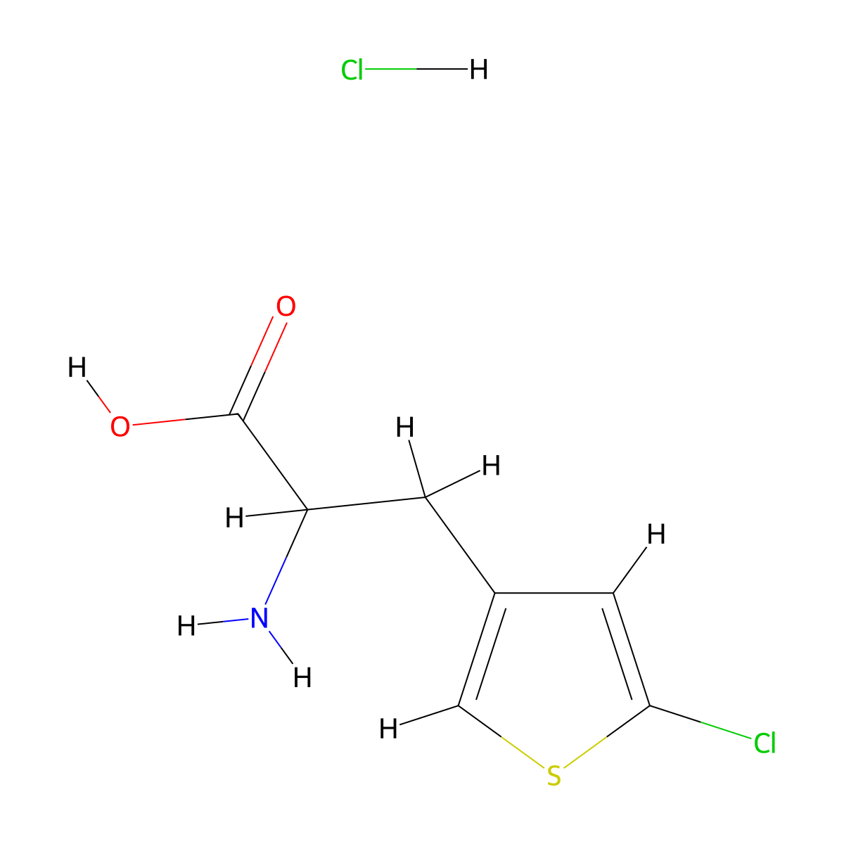 2-Amino-3-(5-chlorothiophen-3-yl)propanoic acid hydrochloride molecular structure, CAS 2260931-75-5