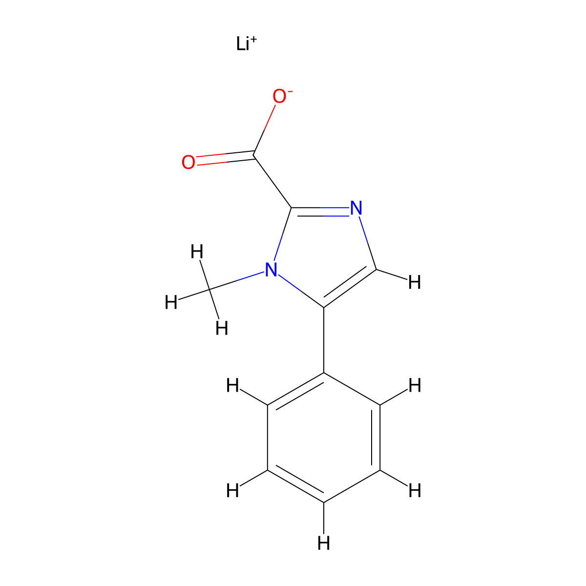 lithium 1-methyl-5-phenyl-1H-imidazole-2-carboxylate molecular structure, CAS 2260931-79-9