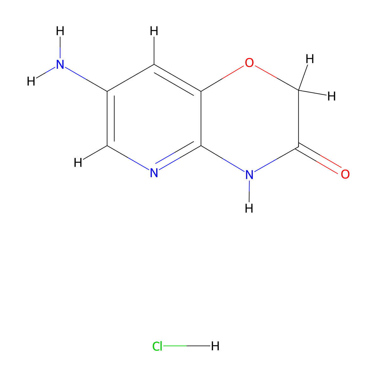 7-amino-2H,3H,4H-pyrido(3,2-b)(1,4)oxazin-3-one hydrochloride molecular structure, CAS 2260931-80-2