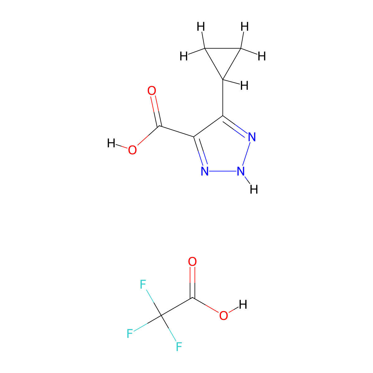 5-cyclopropyl-1H-1,2,3-triazole-4-carboxylicacid,trifluoroaceticacid molecular structure, CAS 2260931-81-3