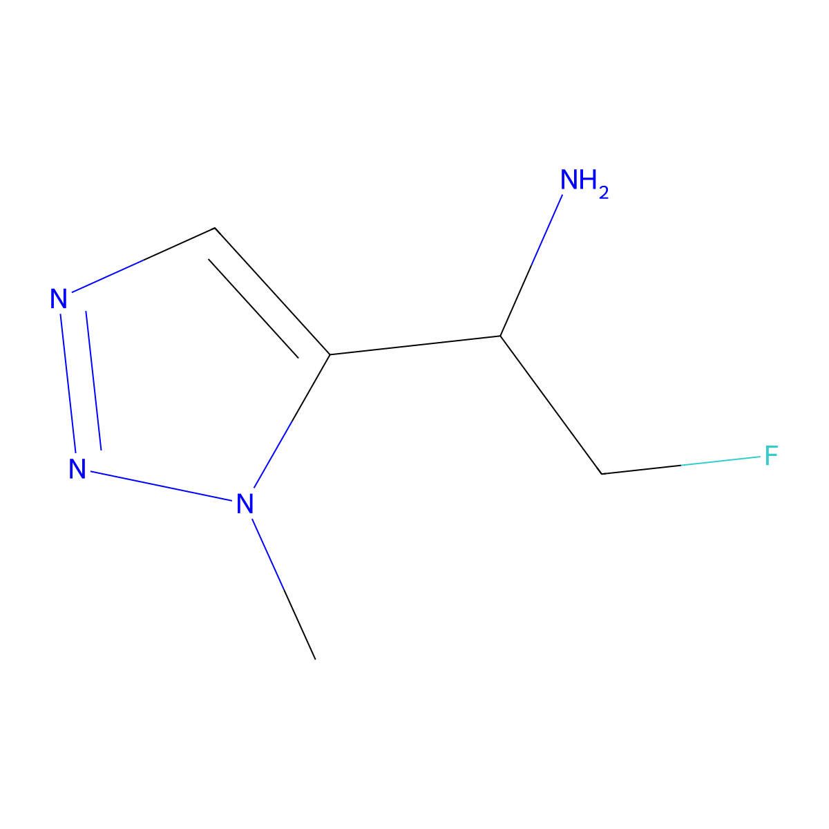 2-fluoro-1-(1-methyl-1H-1,2,3-triazol-5-yl)ethan-1-amine molecular structure, CAS 2260931-88-0